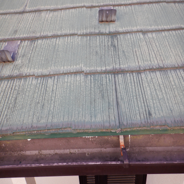 スレート屋根　樋詰まり　塗膜剥離