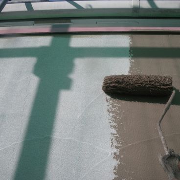 アクセント外壁塗装の下〜中塗り|川崎市 K様邸 アクセント外壁塗装の下〜中塗り|川崎市 K様邸