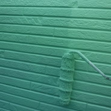 アクセント外壁塗装の上塗り｜藤沢市 B様邸