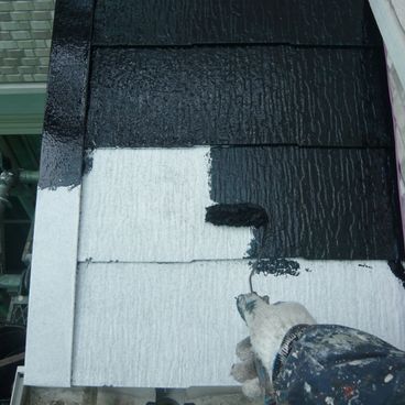 屋根塗装の中塗り｜藤沢市 T様邸